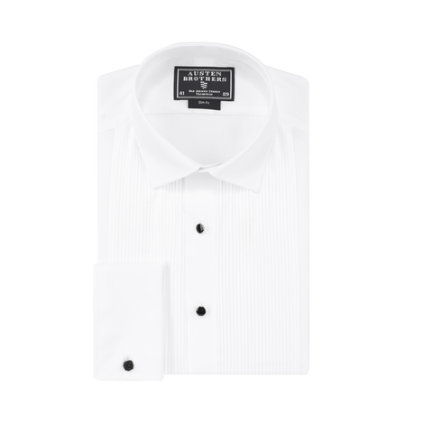 READY MADE - White Poplin Formal Pure Cotton Double Cuff