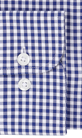 READY MADE - Blue Check Pure Cotton Button Cuff