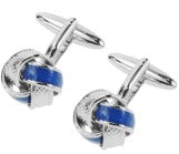 Cufflink - Premium Stainless Steel / Blue Enamel Cufflinks