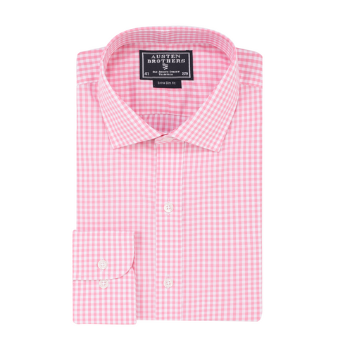 READY MADE - Pink Check Pure Cotton Button Cuff