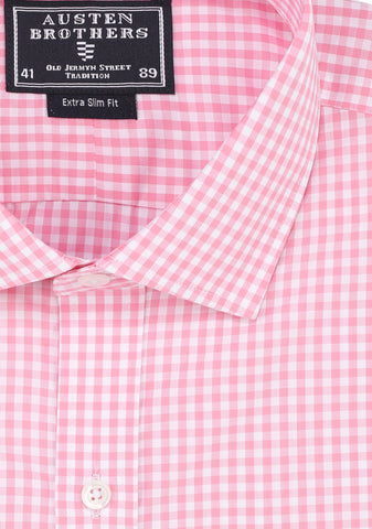 READY MADE - Pink Check Pure Cotton Button Cuff