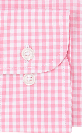 READY MADE - Pink Check Pure Cotton Button Cuff